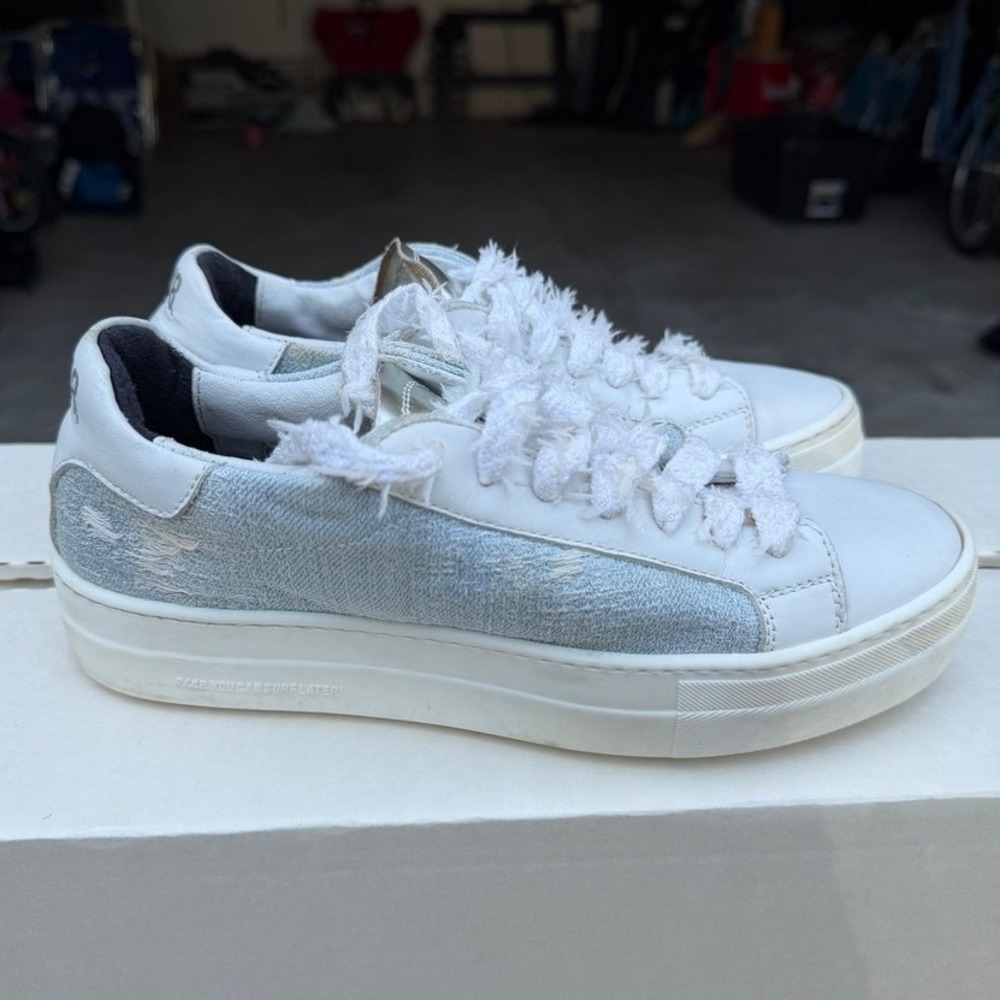 P448 Women's Thea Denim Platform Sneakers 38